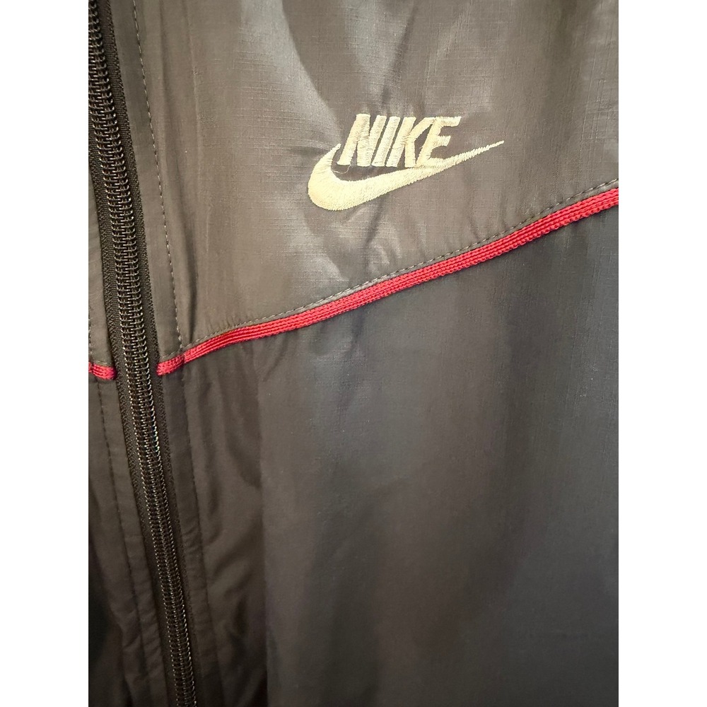 Vtg Nike Air Mens Windbreaker Jacket XL Black Grey Full Zip Mesh Lined Track - Picture 9 of 11